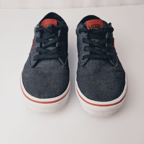 VANS Off The Wall TB4R Youth Sz 2 Textile Black Charcoal w/ Red Stripe Sneakers - Picture 7 of 13